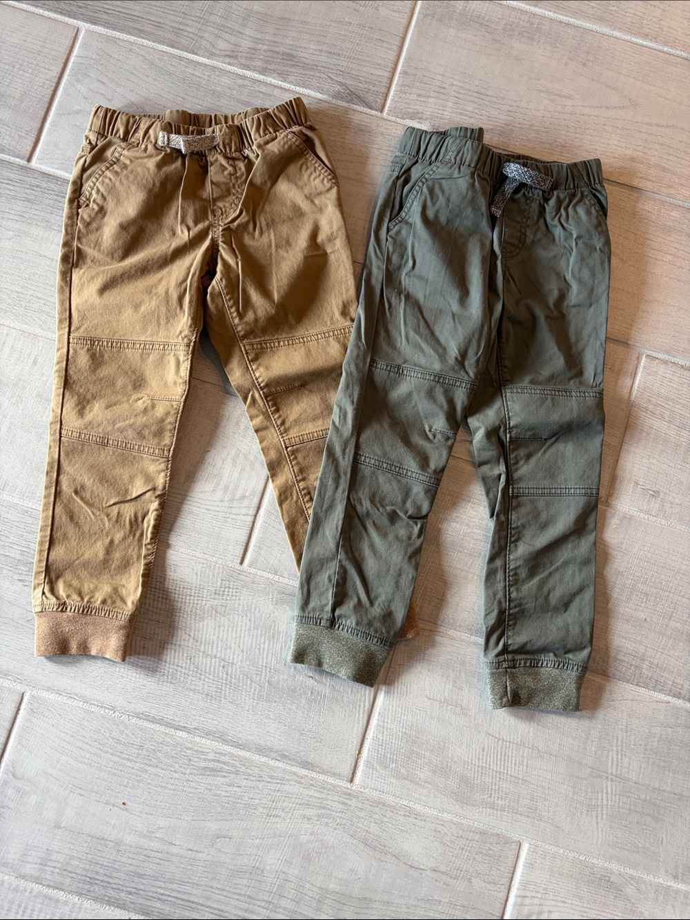 Cat & Jack Olive and Tan Kids Jogger Pants